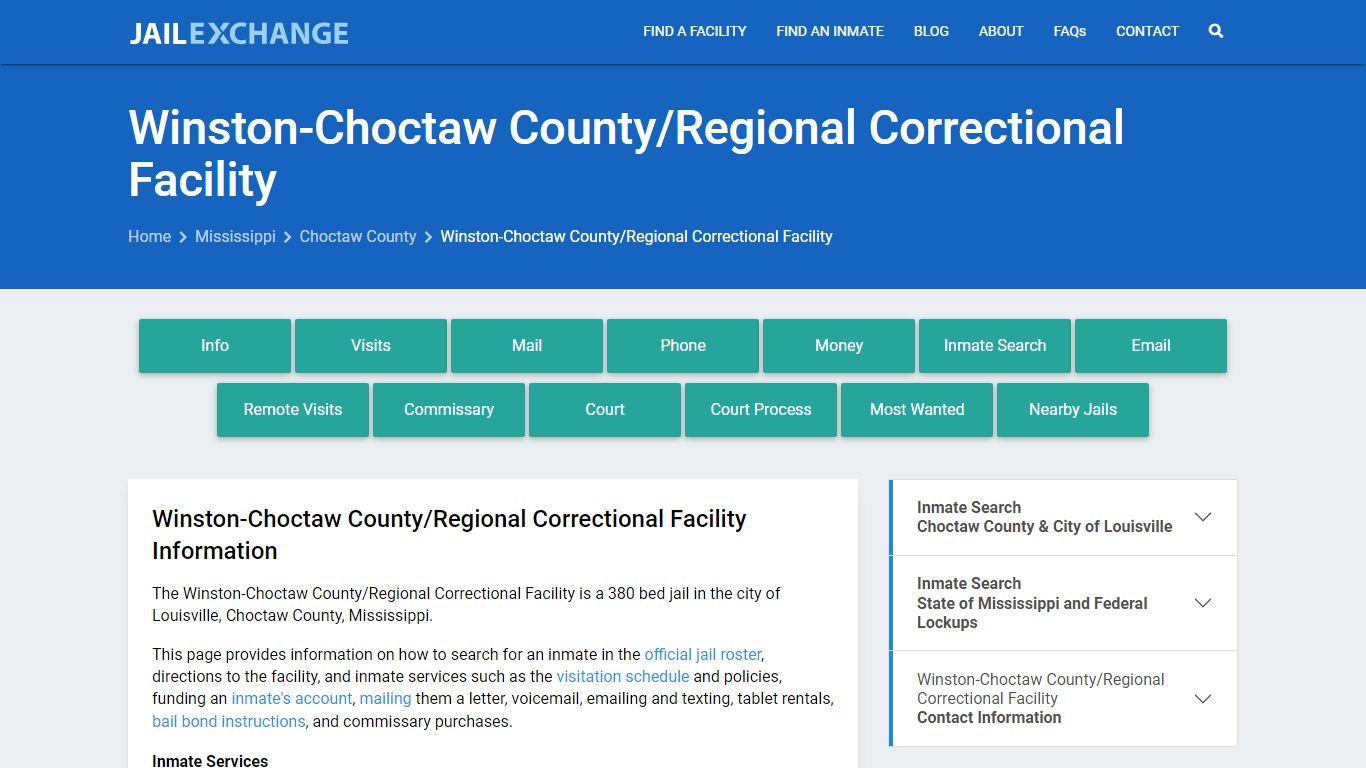 Winston-Choctaw County/Regional Correctional Facility - Jail Exchange